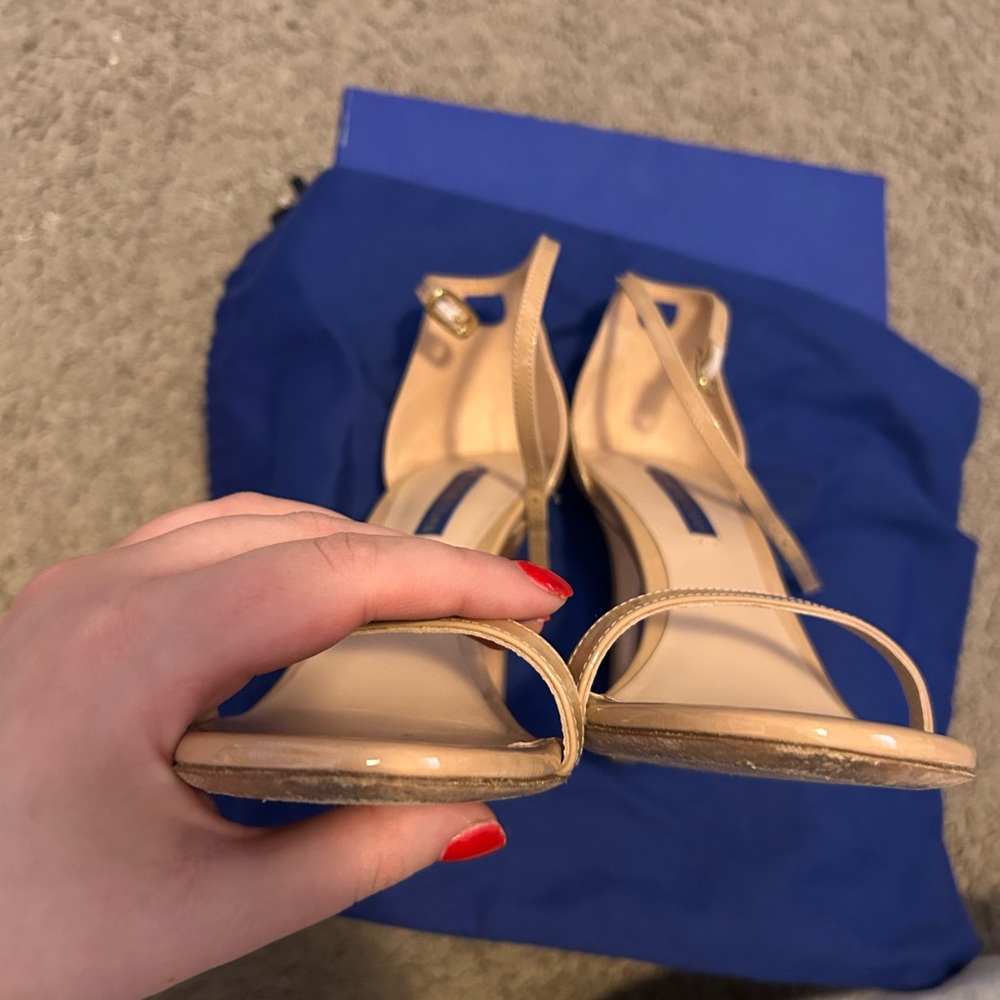 Stuart weitzman nudistsong adobe patent heeled sandal - Picture 7 of 7